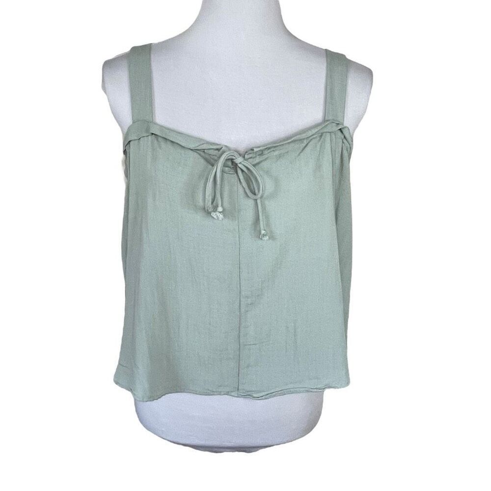 Final Touch Summer Tie Front Tank Top Sage Green Size Small